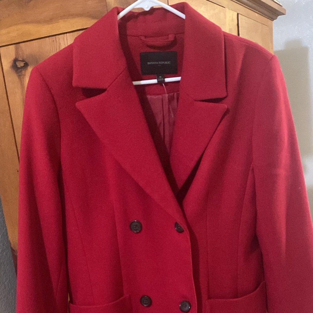 Banana republic  pea coat red M